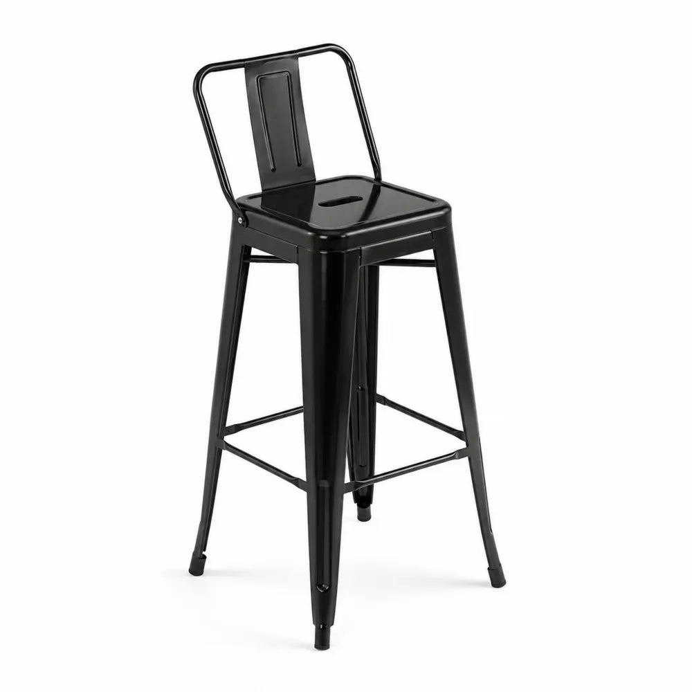 Sgabello in metallo nero con