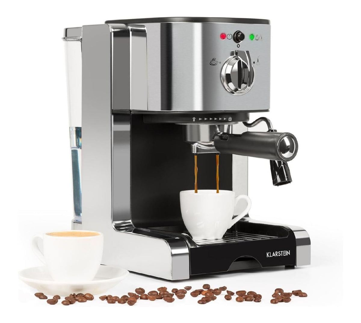 Klarstein Passionata Coffee Maker, Coffee funzione vapore argento