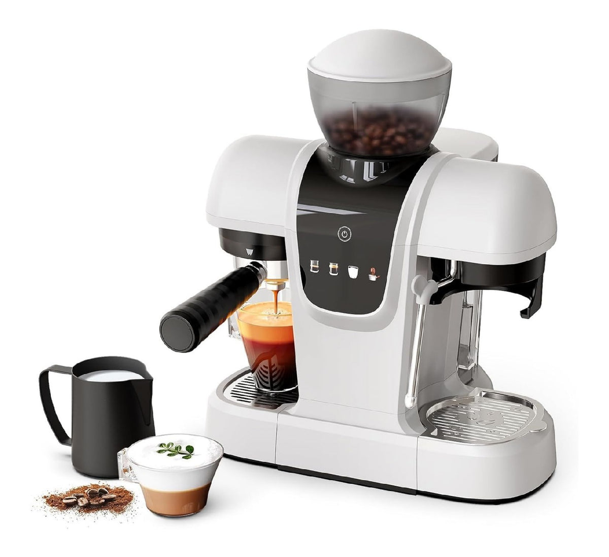 Sistema per preparazione caffe Macchina caffe espresso semiautomatica macinino