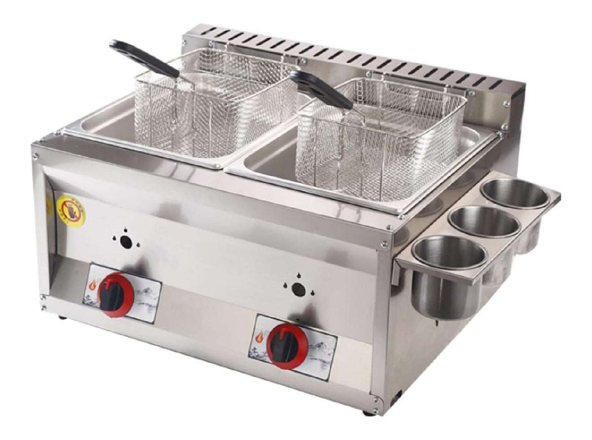 Friggitrice da cucina Friggitrice professionale, friggitrice doppio cilindro
