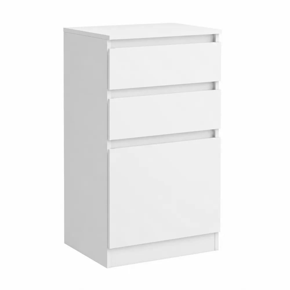 Cassettiera in Legno Composito 3 cassetti Bianco 80x40x40
