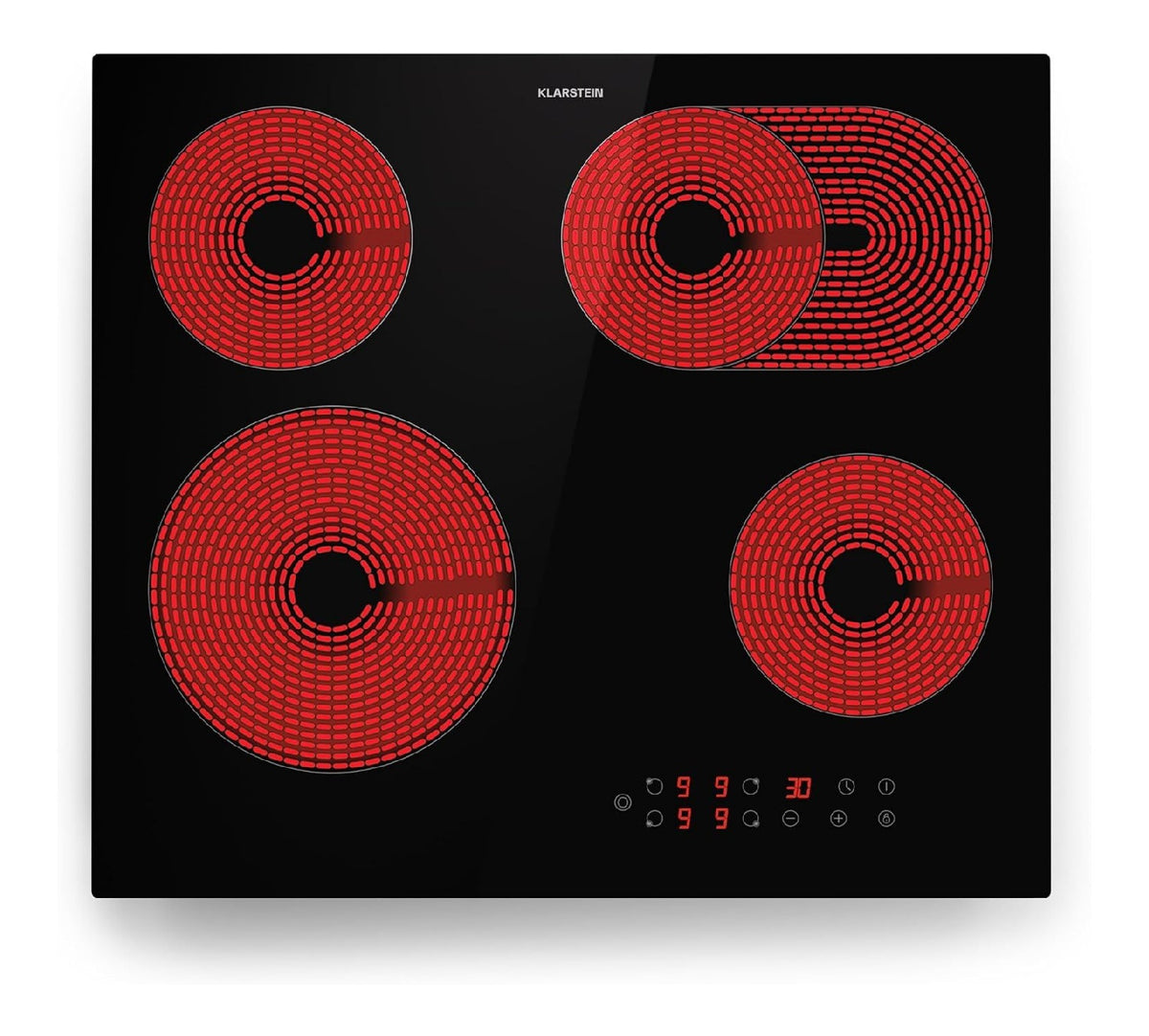 Klarstein Piano Vetroceramica Cottura Elettrico digitale con comandi touch nero