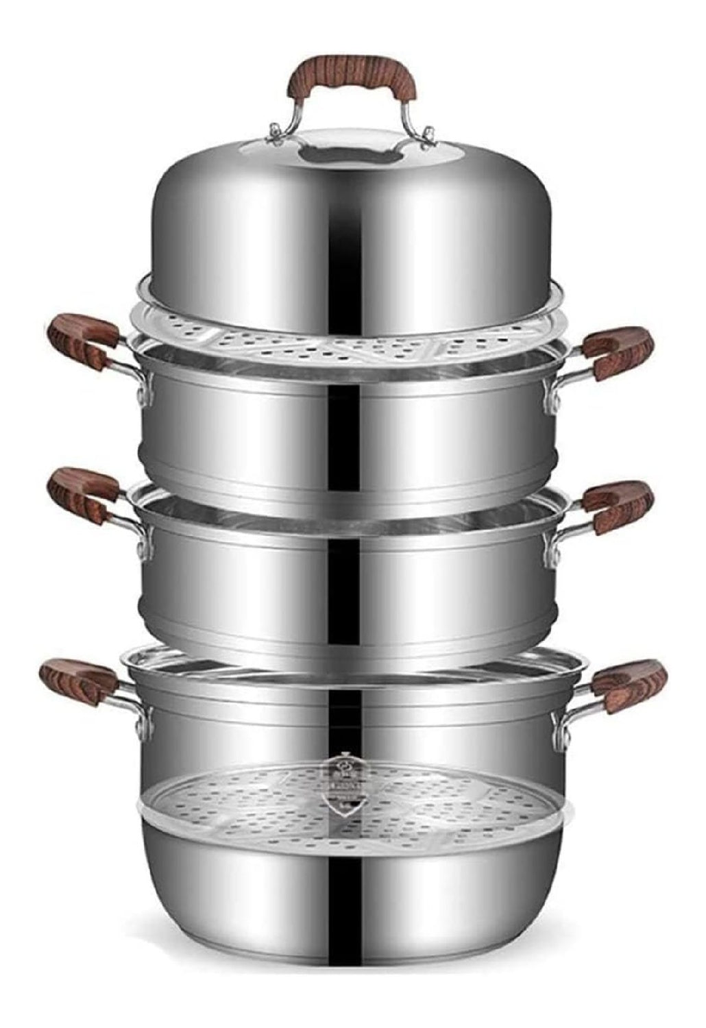 Pentole bagnomaria in acciaio inox funzione vapore argento
