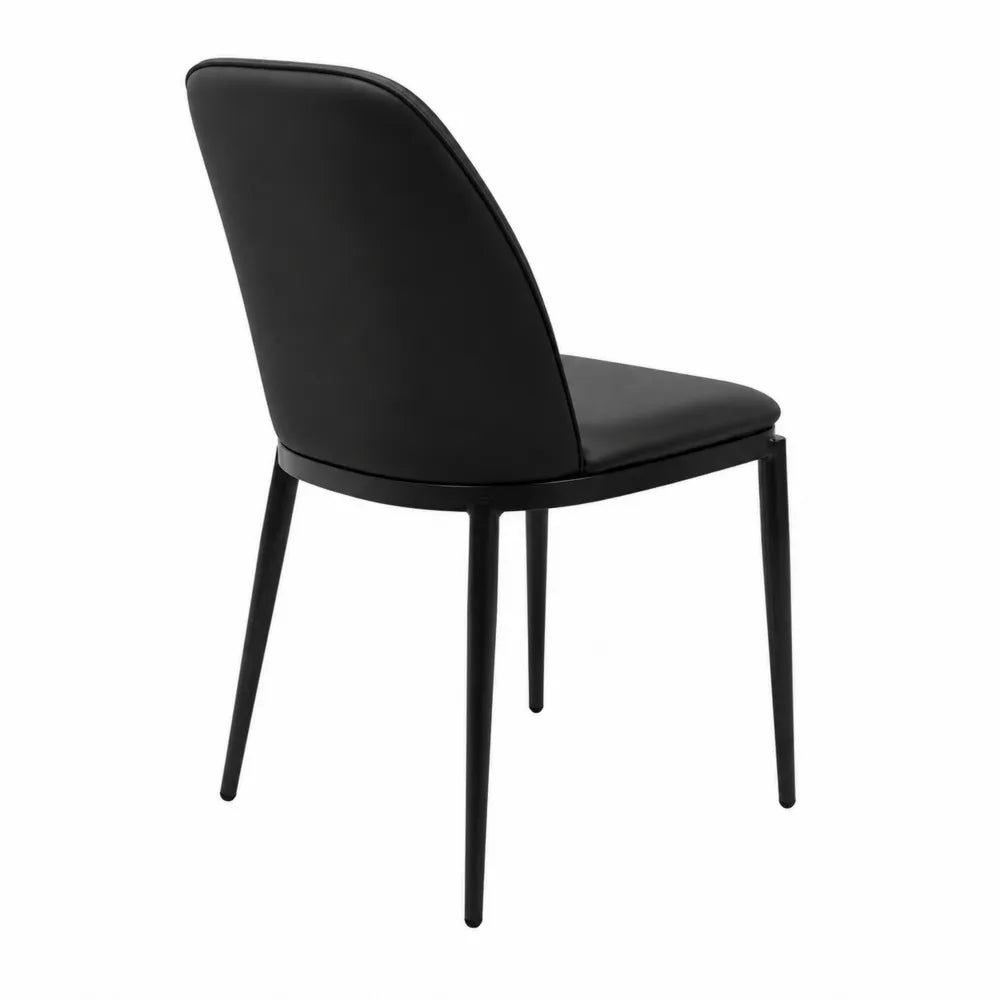 Sedia in pelle sintetica nera con gambe in