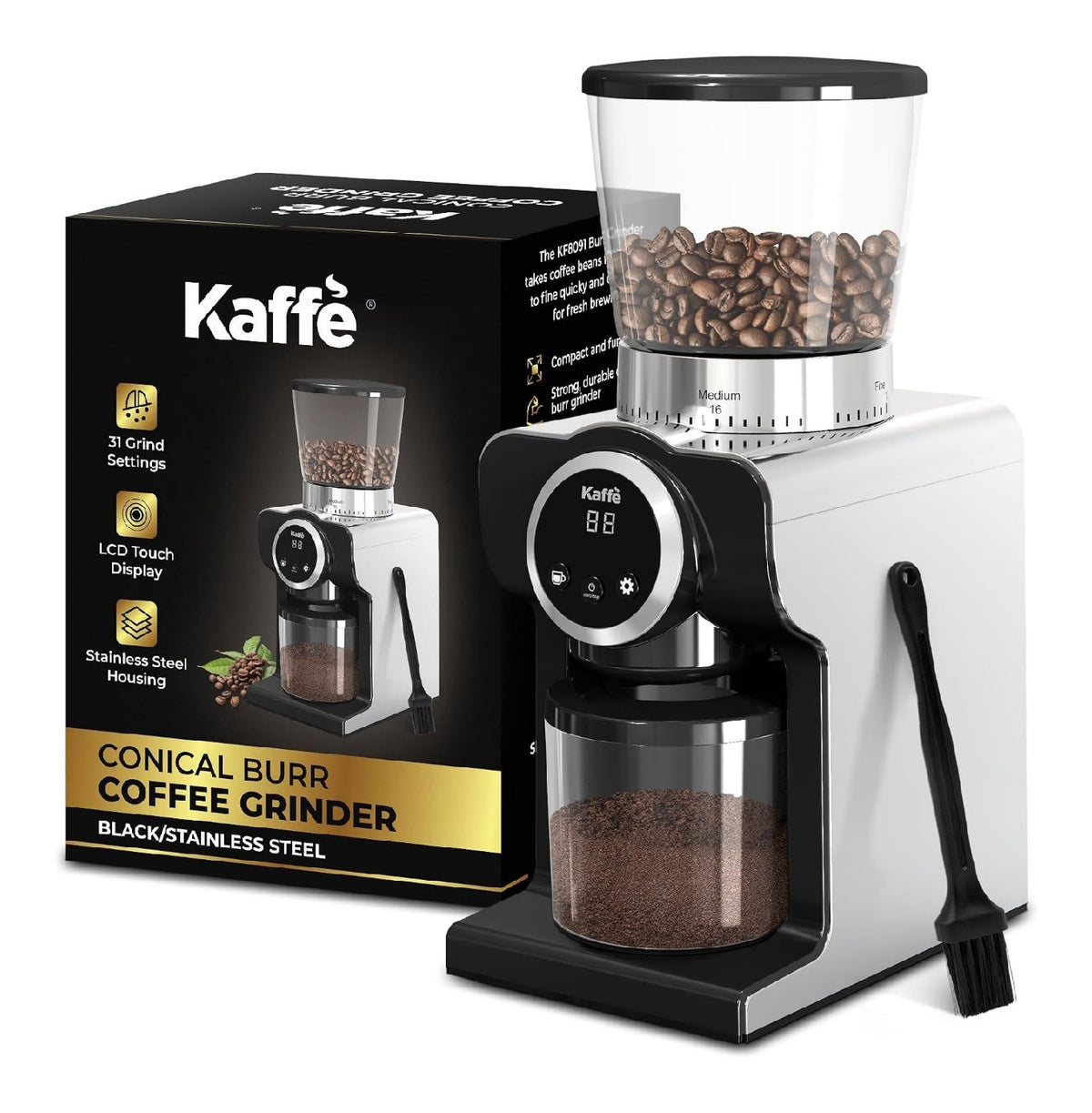 Macinacaffe elettrico con timer nero