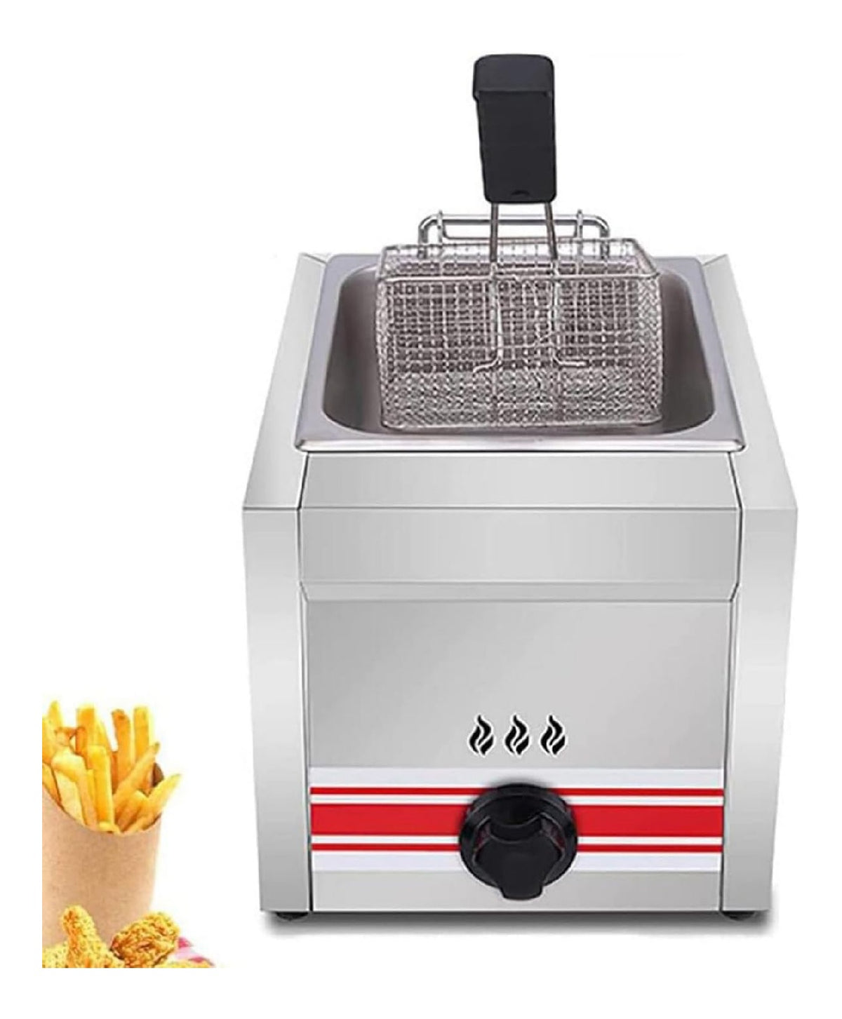 Friggitrice da cucina Friggitrice banco commerciale doppio serbatoio Friggitrice grande capacita rosso