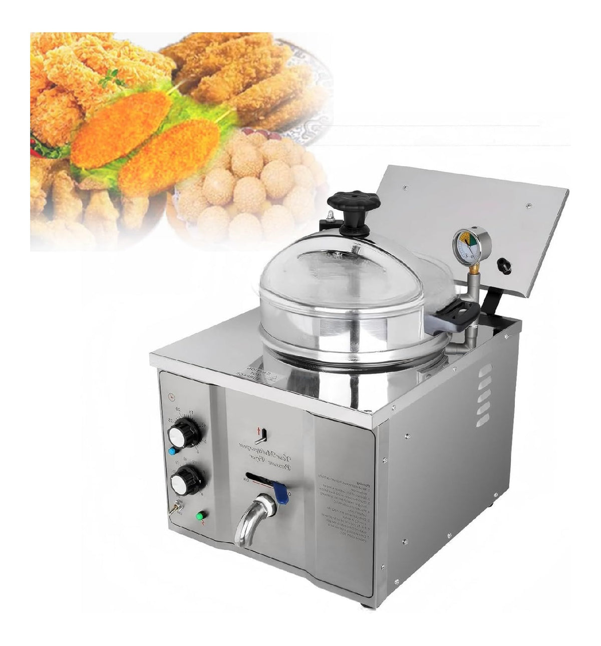 Friggitrice ad aria con timer in acciaio inox nero