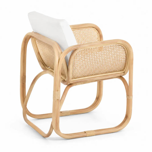 Sedia in Rattan e Tessuto