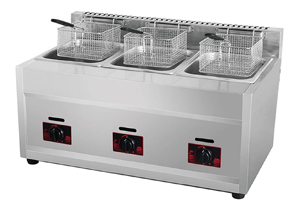 Friggitrice elettrica Friggitrice Gas, Friggitrice Acciaio Inossidabile Serbatoio Alta Capacita rame