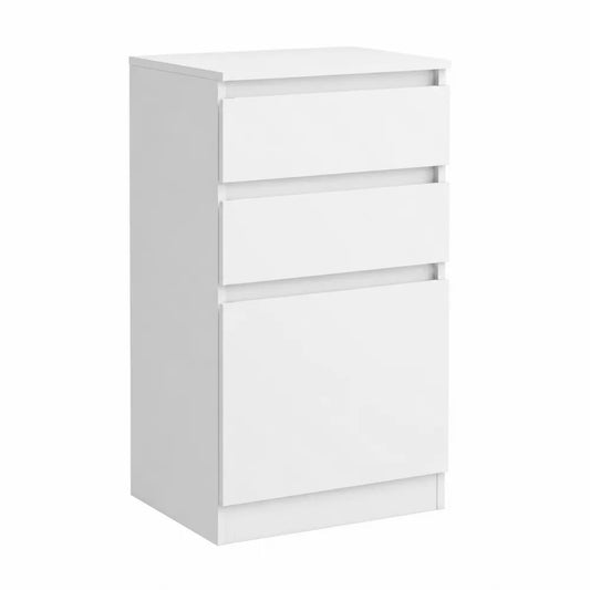 Cassettiera in Legno Composito 3 cassetti Bianco 80x40x40