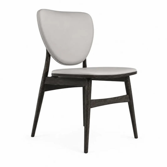 Sedia in legno con ecopelle grigio