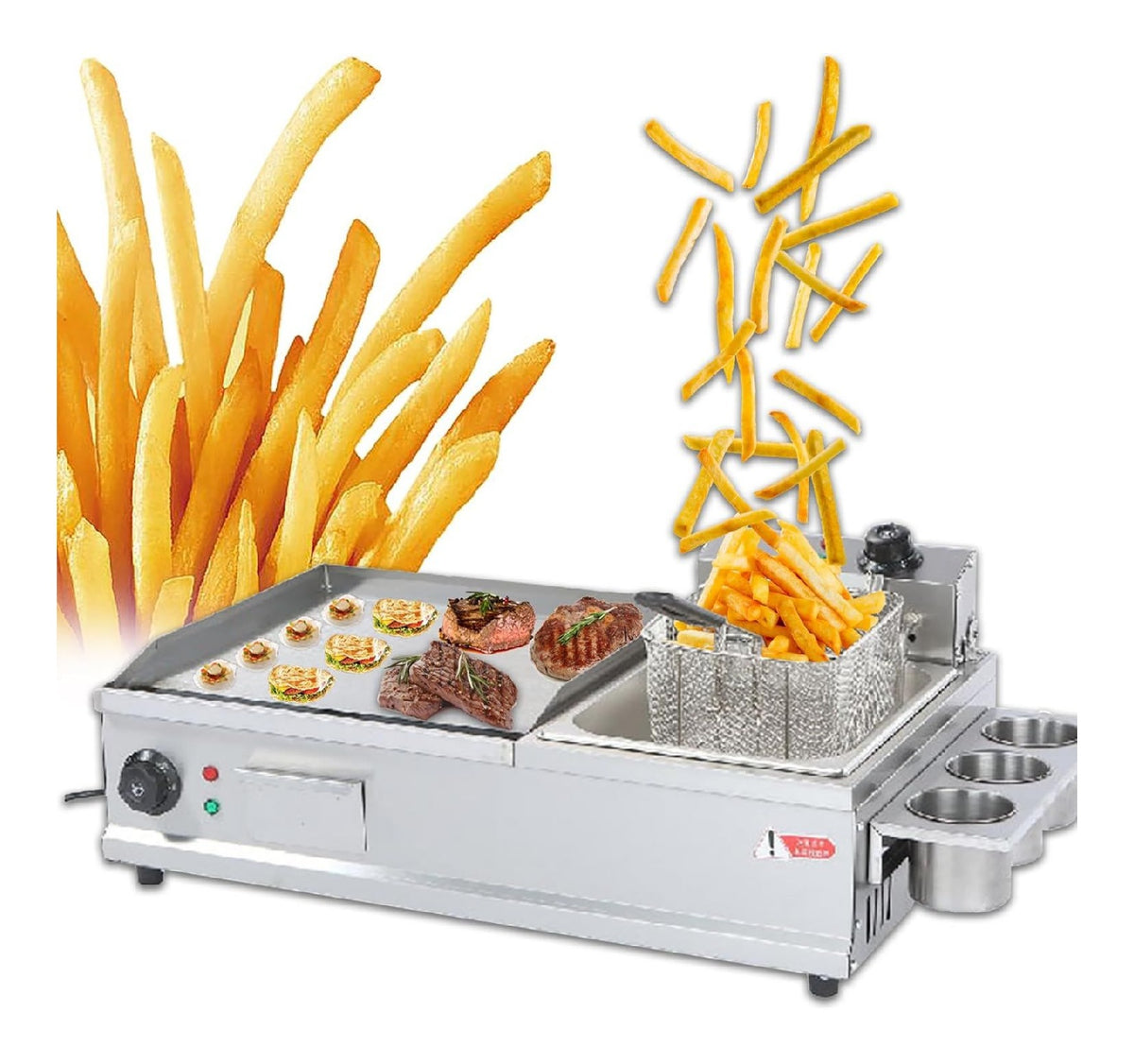 Friggitrice elettrica oro Piastra elettrica Griglia Superficie