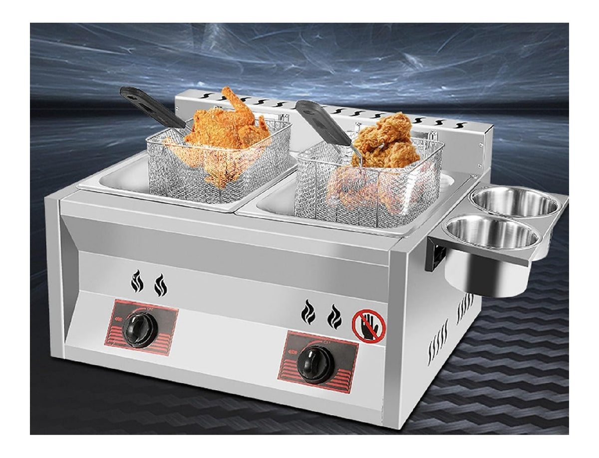 doppio cestello friggitrice da cucina in acciaio inox