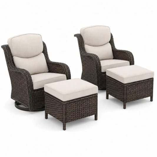 Set di Sedie in Rattan con