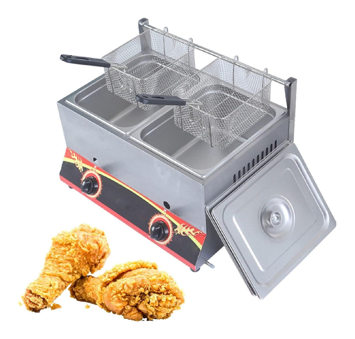 Sistema per frittura Friggitrice Compatta, Friggitrice Gas/Gpl Acciaio