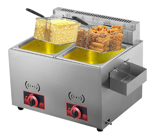 Con comandi touch friggitrice da cucina in acciaio inox argento