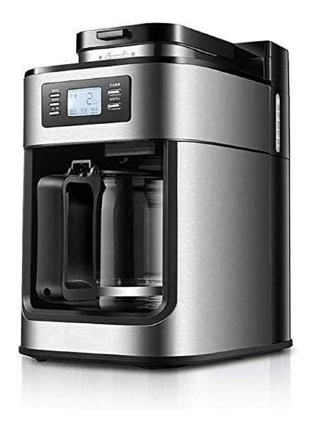 Macchina espresso PURRL Macchina caffe americana goccia, smerigliatrice domestica completamente argento