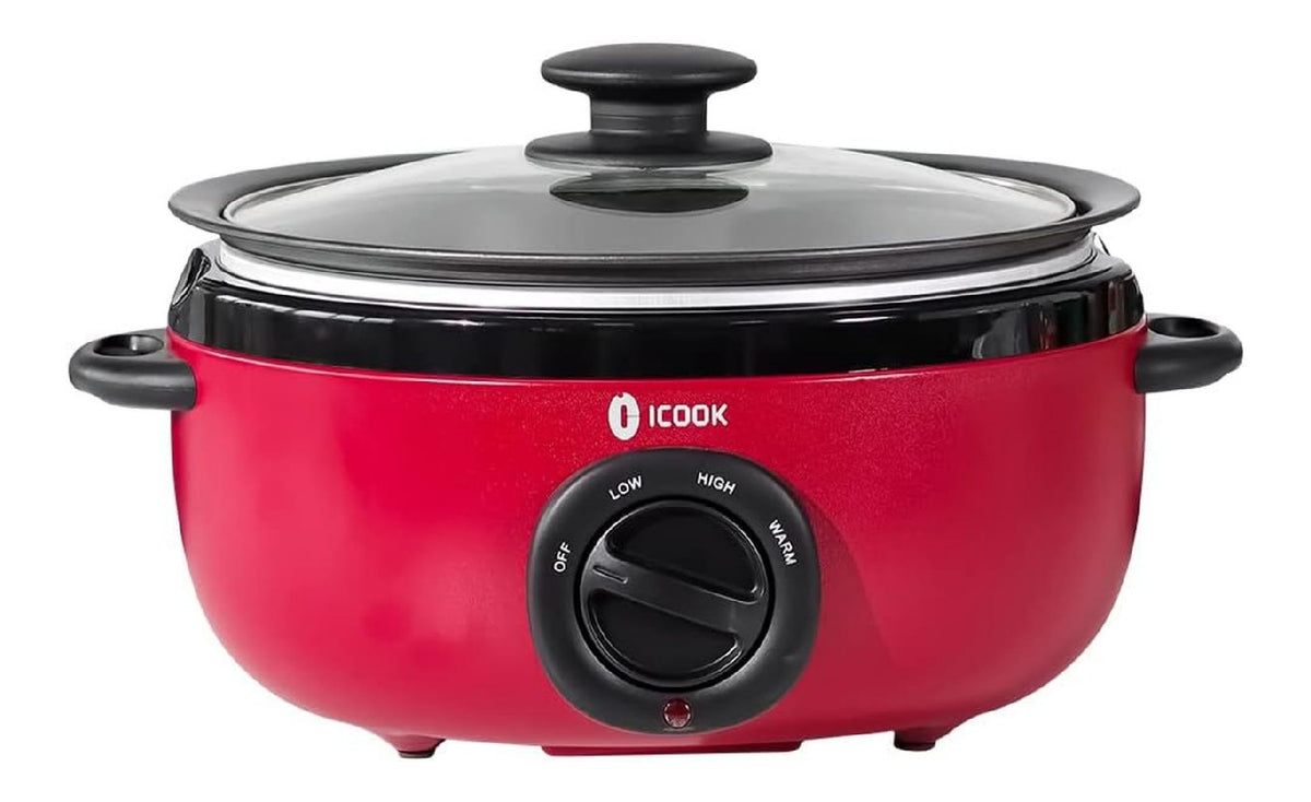 Slow Cooker con comandi touch temperatura regolabile rosso