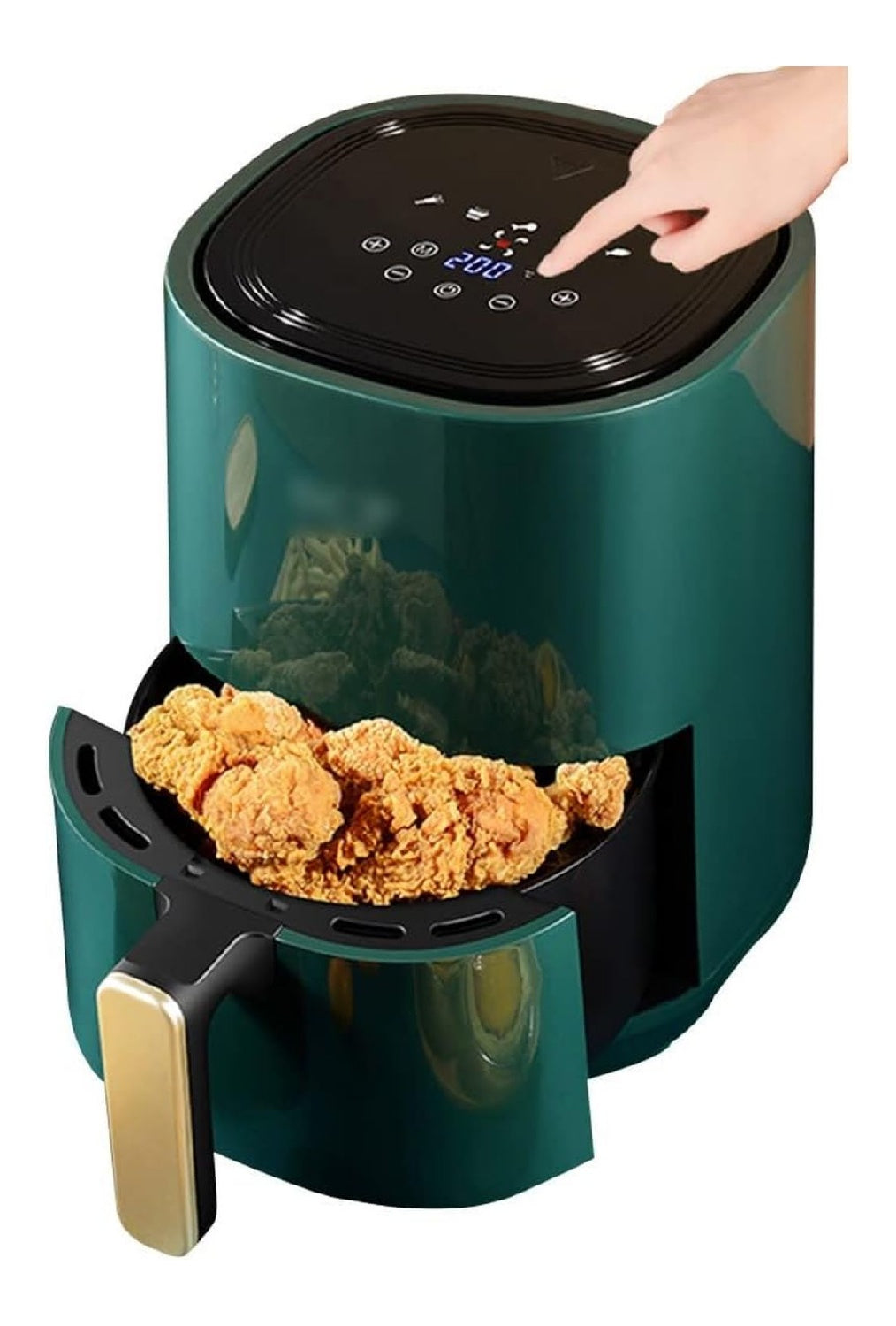 Friggitrice ad aria con comandi touch con timer verde con timer
