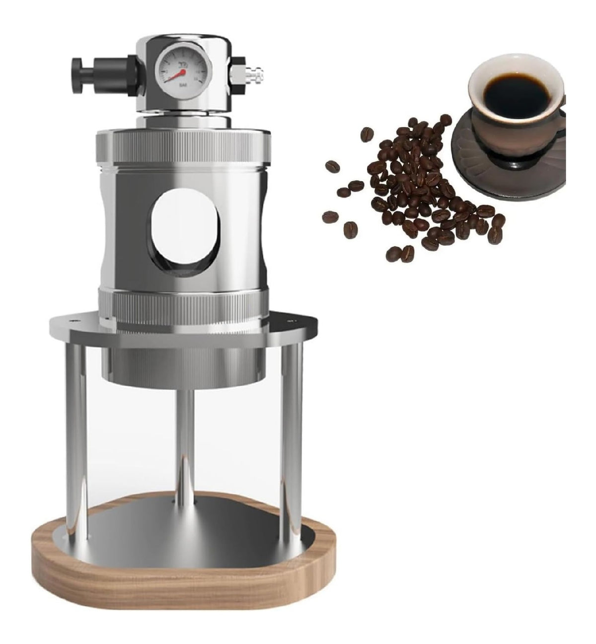Macchina espresso Macchina caffe espresso manuale, macchina caffe pneumatica portatile, nero