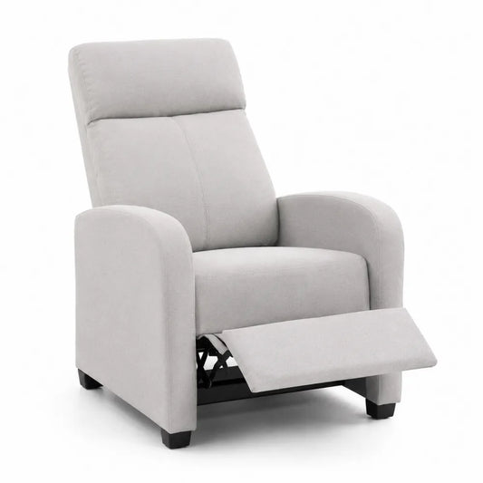 Poltrona reclinabile in tessuto Grigio chiaro con