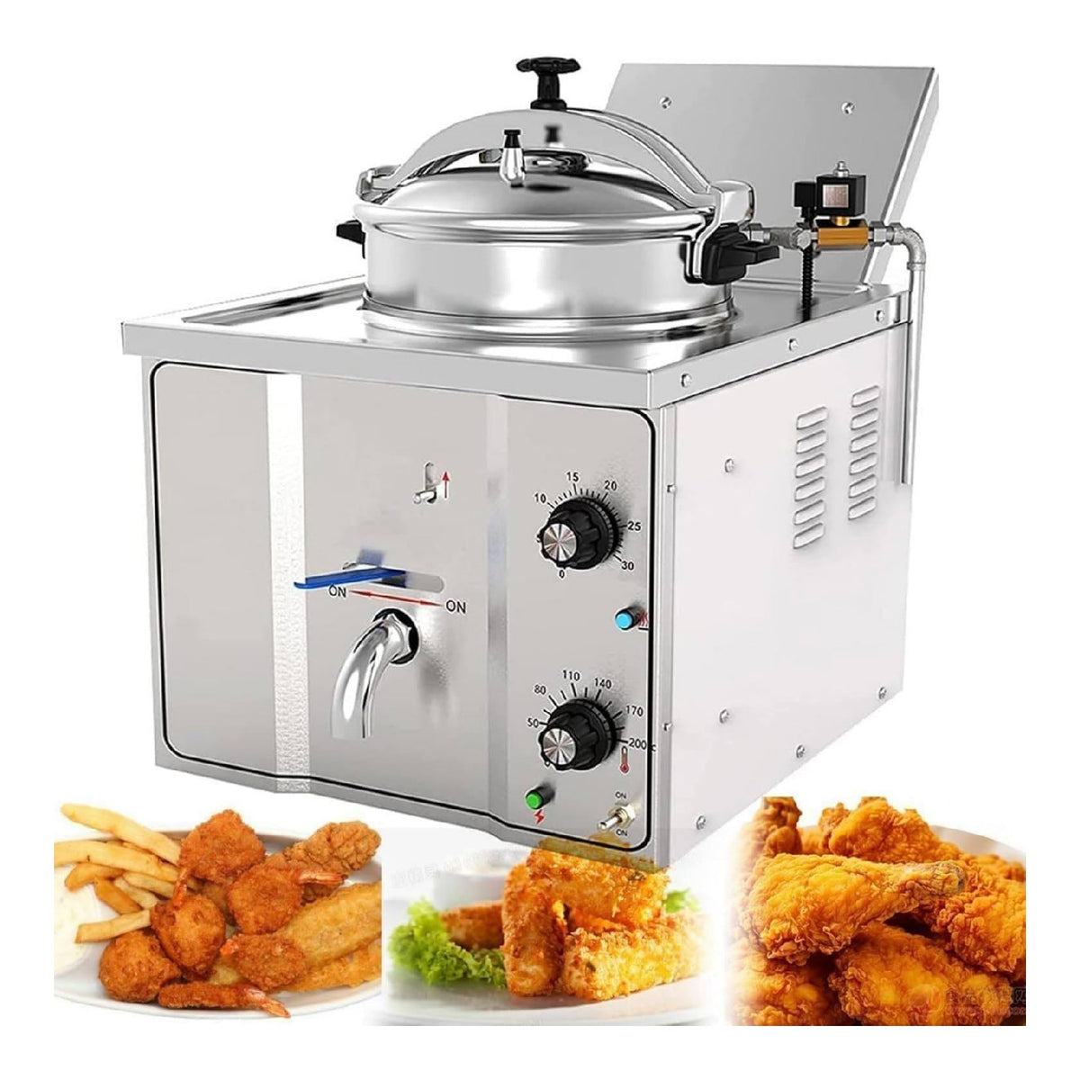 Friggitrice ad aria funzionamento automatico in acciaio inox argento